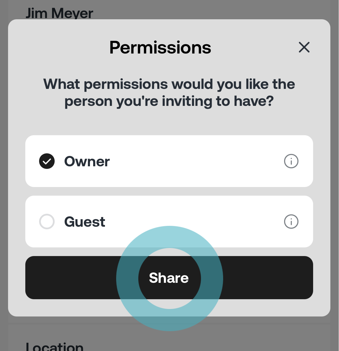 Invite New User Tap Share.png