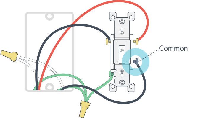 Identificación del cable común en un switch de 3 vías